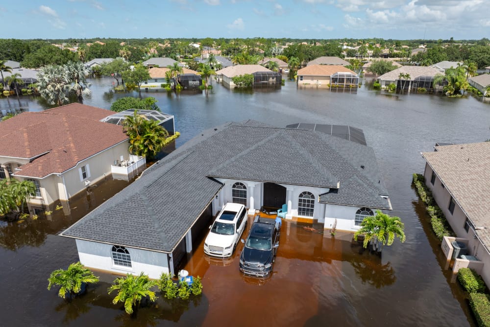 house flooded with water