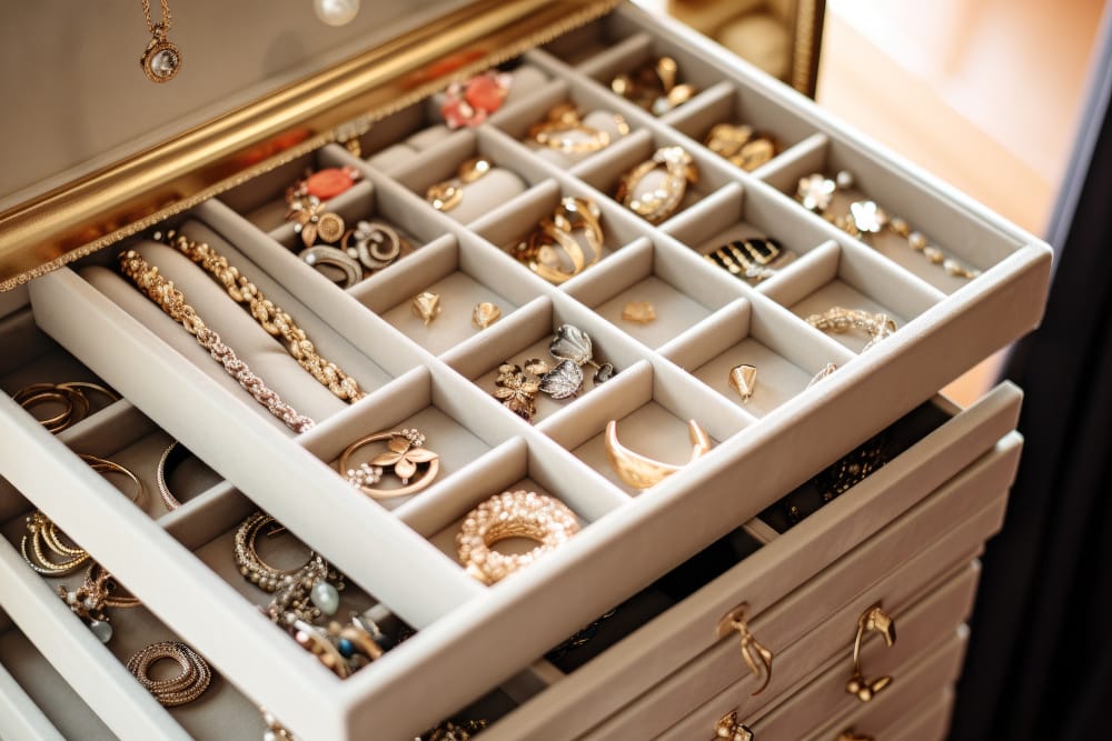jewelry box with valuable items